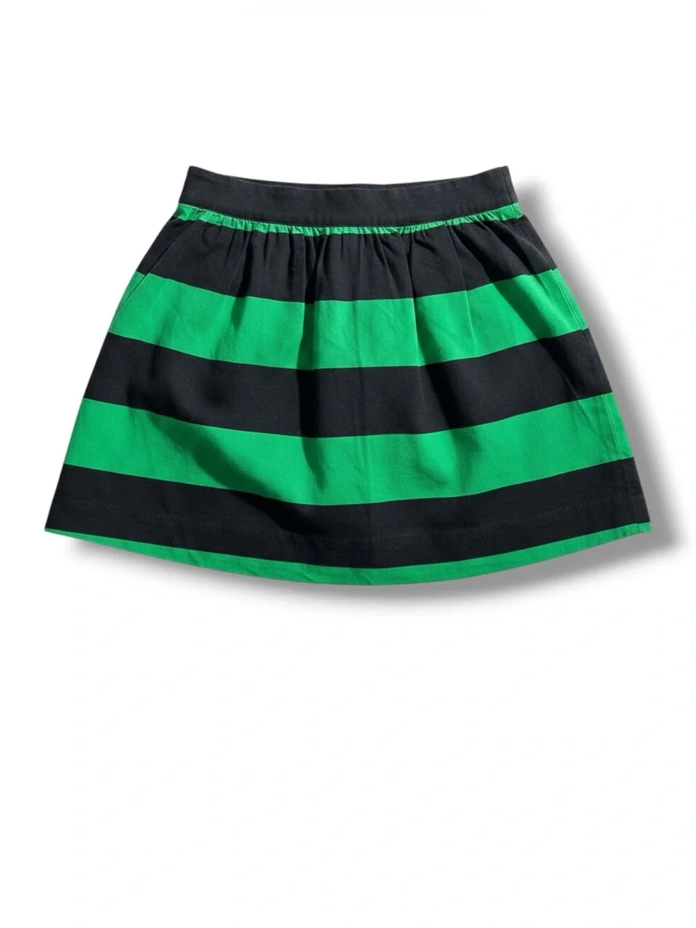 BANANA REPUBLIC FACTORY Black and Green Striped A-Line Skirt